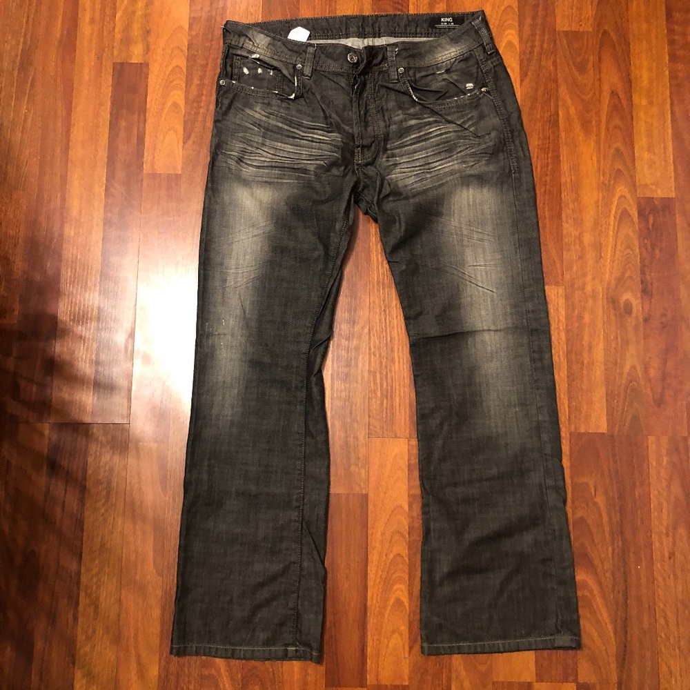 Buffalo David Britton Black Denim Jeans, Sz 34
